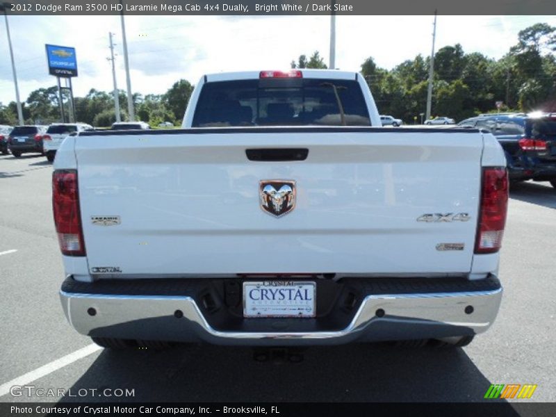 Bright White / Dark Slate 2012 Dodge Ram 3500 HD Laramie Mega Cab 4x4 Dually