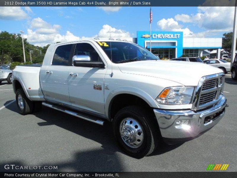 Bright White / Dark Slate 2012 Dodge Ram 3500 HD Laramie Mega Cab 4x4 Dually