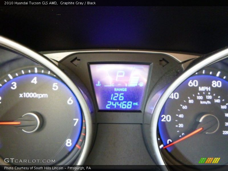 Graphite Gray / Black 2010 Hyundai Tucson GLS AWD