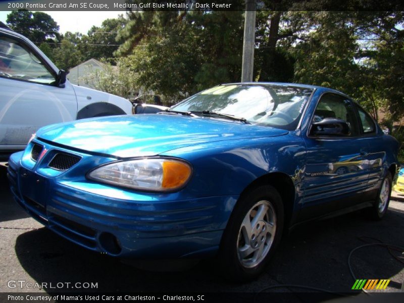 Medium Gulf Blue Metallic / Dark Pewter 2000 Pontiac Grand Am SE Coupe