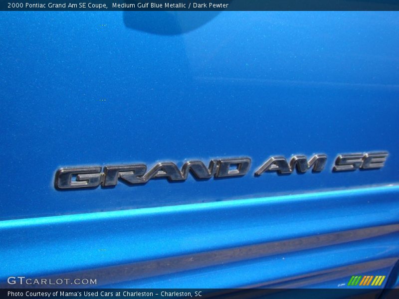 Medium Gulf Blue Metallic / Dark Pewter 2000 Pontiac Grand Am SE Coupe