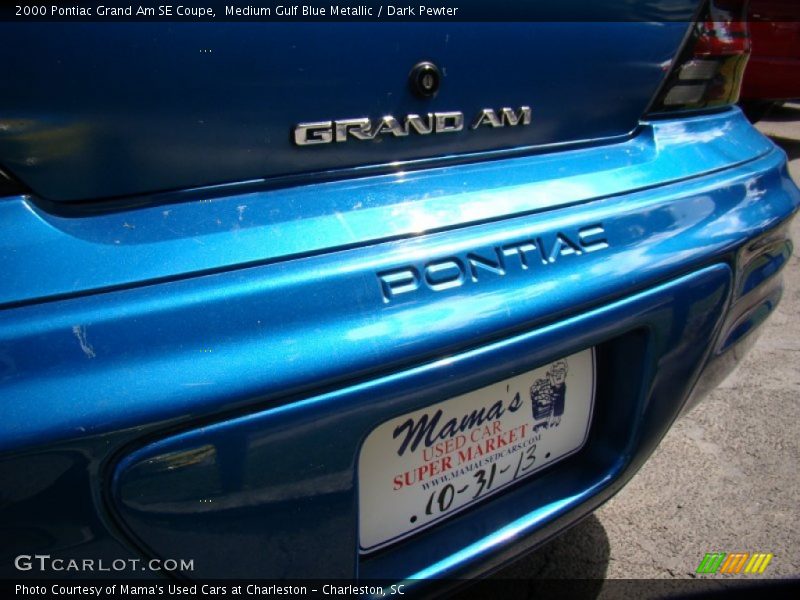 Medium Gulf Blue Metallic / Dark Pewter 2000 Pontiac Grand Am SE Coupe