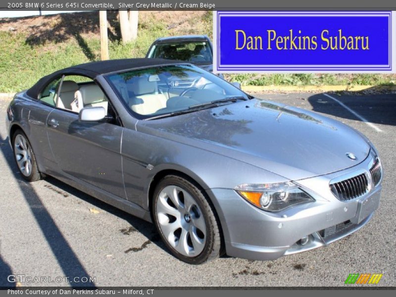 Silver Grey Metallic / Cream Beige 2005 BMW 6 Series 645i Convertible