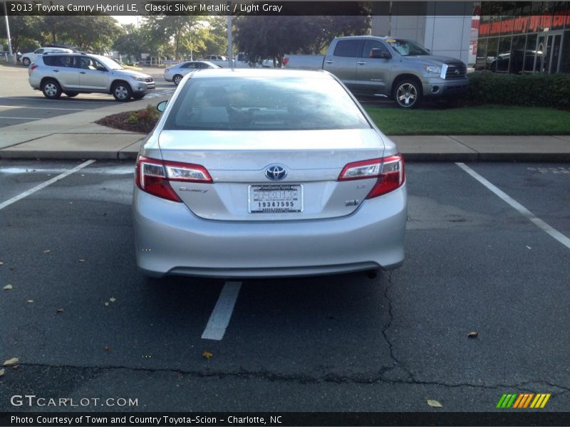 Classic Silver Metallic / Light Gray 2013 Toyota Camry Hybrid LE