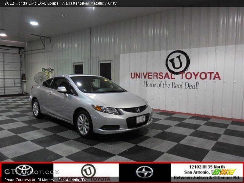 Alabaster Silver Metallic / Gray 2012 Honda Civic EX-L Coupe