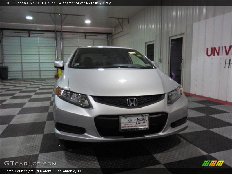 Alabaster Silver Metallic / Gray 2012 Honda Civic EX-L Coupe