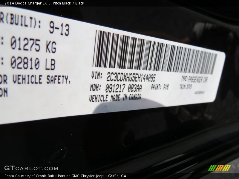 Pitch Black / Black 2014 Dodge Charger SXT