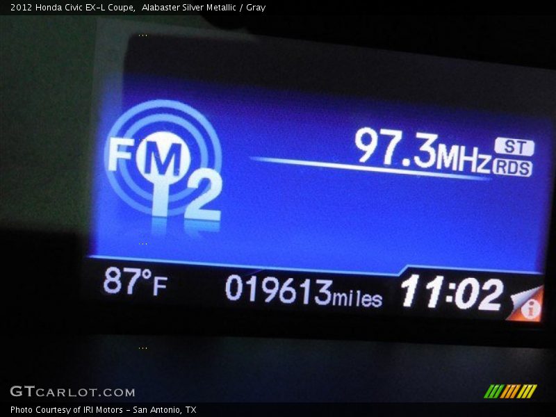 Alabaster Silver Metallic / Gray 2012 Honda Civic EX-L Coupe