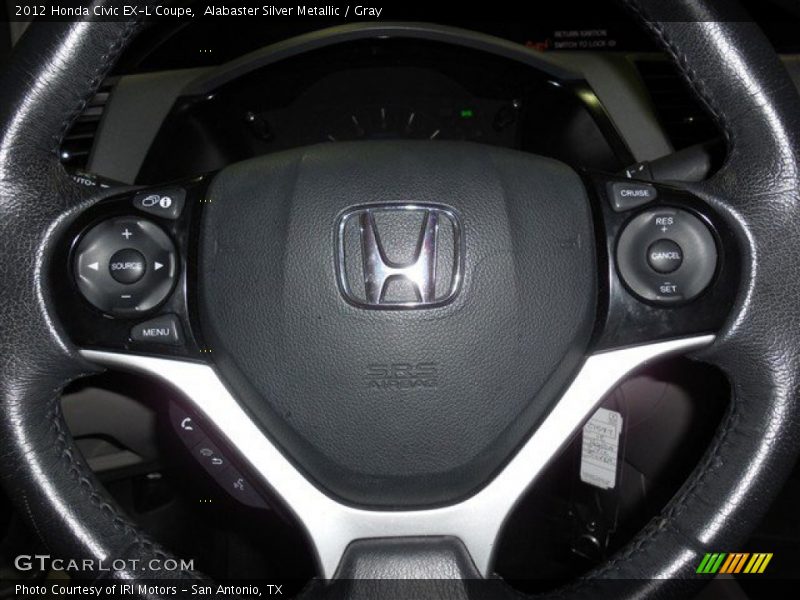 Alabaster Silver Metallic / Gray 2012 Honda Civic EX-L Coupe