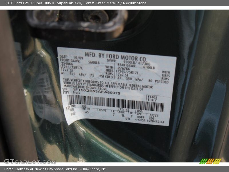 Forest Green Metallic / Medium Stone 2010 Ford F250 Super Duty XL SuperCab 4x4
