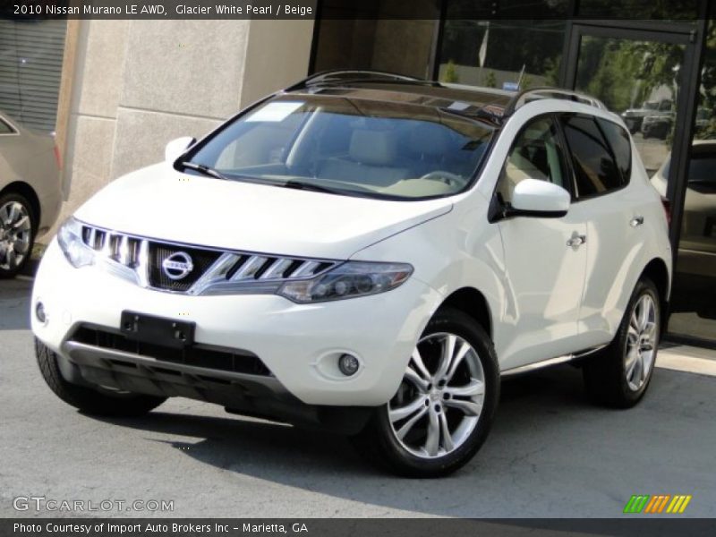 Glacier White Pearl / Beige 2010 Nissan Murano LE AWD