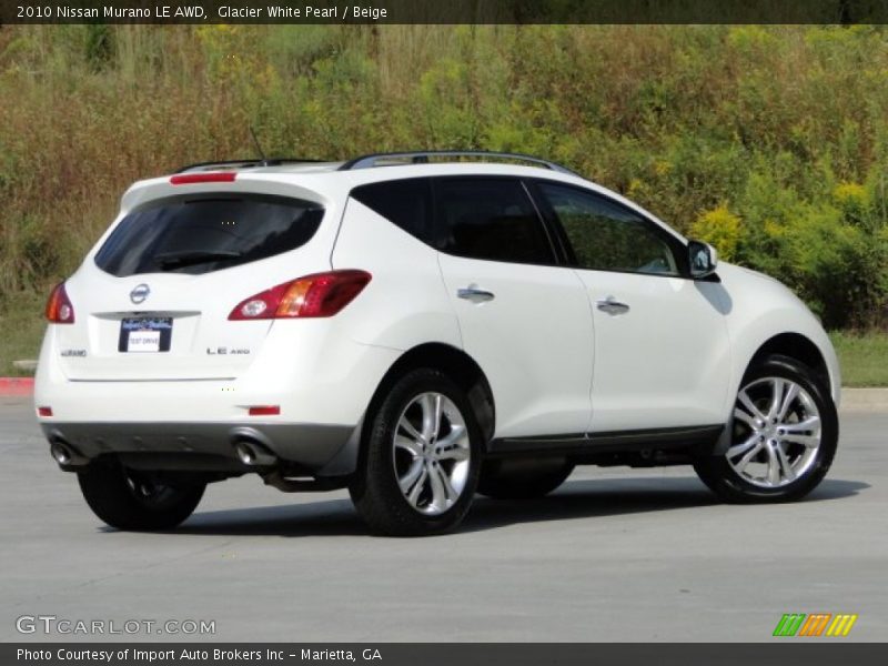 Glacier White Pearl / Beige 2010 Nissan Murano LE AWD