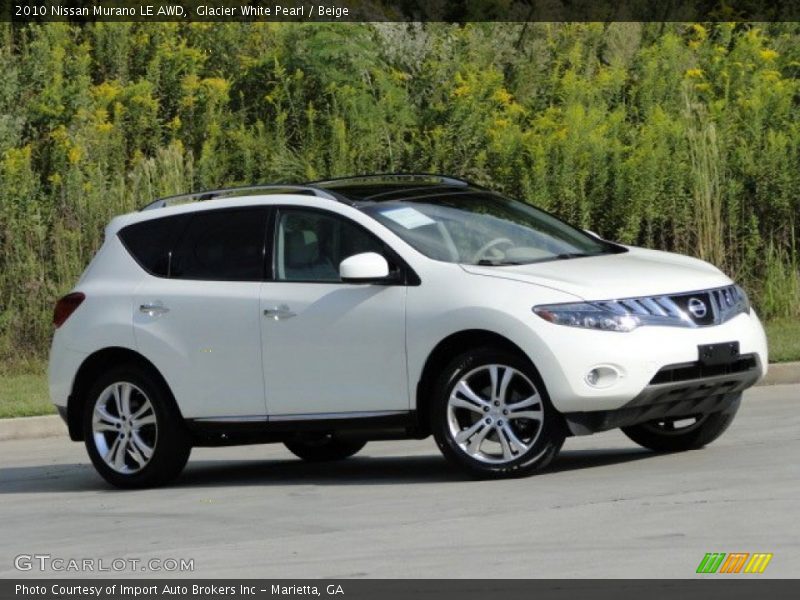 Glacier White Pearl / Beige 2010 Nissan Murano LE AWD