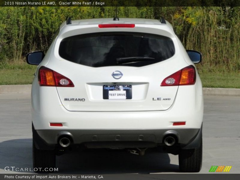 Glacier White Pearl / Beige 2010 Nissan Murano LE AWD