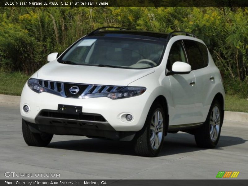 Glacier White Pearl / Beige 2010 Nissan Murano LE AWD