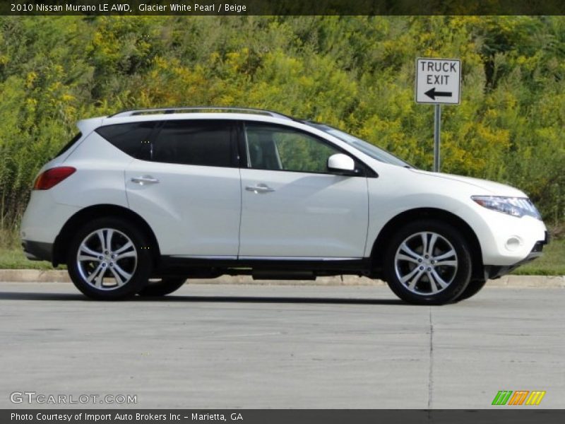 Glacier White Pearl / Beige 2010 Nissan Murano LE AWD