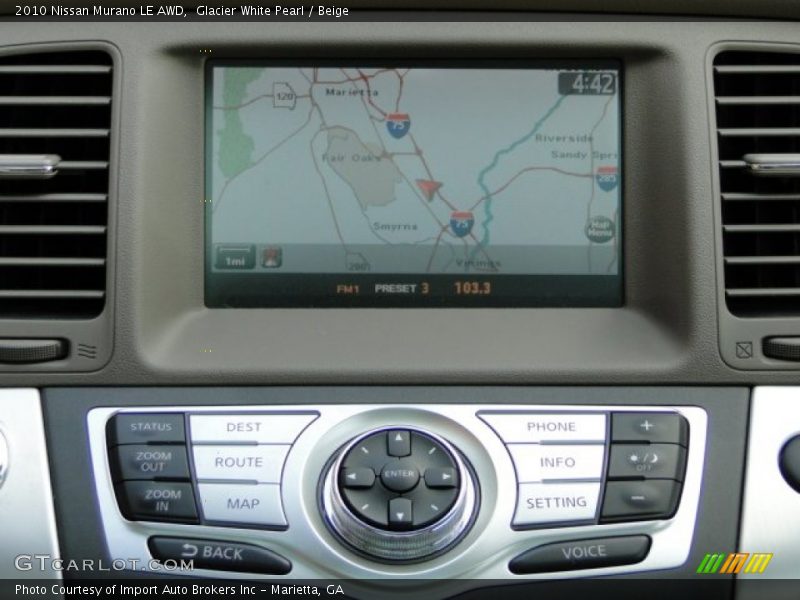 Glacier White Pearl / Beige 2010 Nissan Murano LE AWD