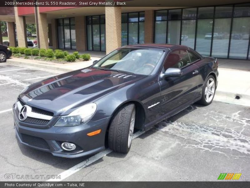 Steel Grey Metallic / Black 2009 Mercedes-Benz SL 550 Roadster