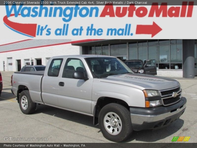 Silver Birch Metallic / Dark Charcoal 2006 Chevrolet Silverado 1500 Work Truck Extended Cab 4x4