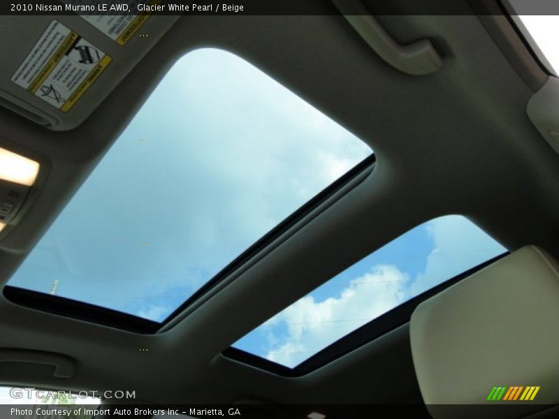 Glacier White Pearl / Beige 2010 Nissan Murano LE AWD