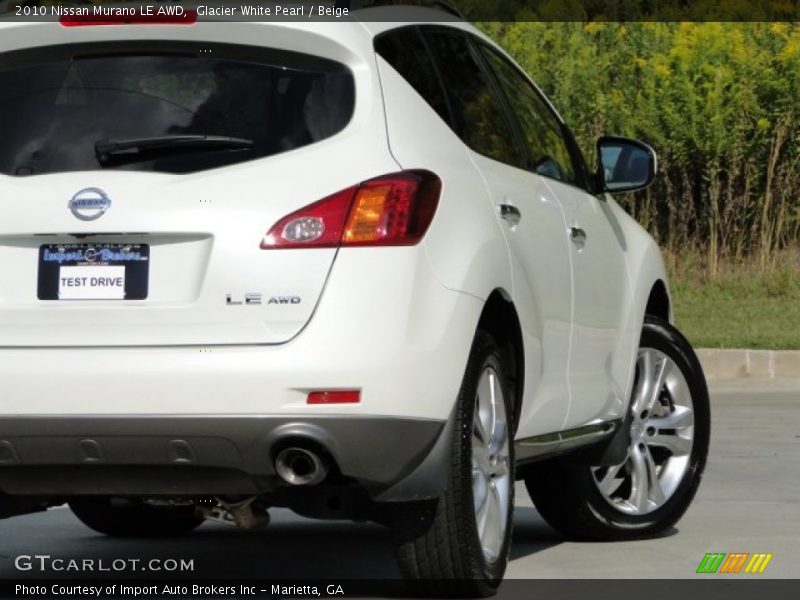Glacier White Pearl / Beige 2010 Nissan Murano LE AWD