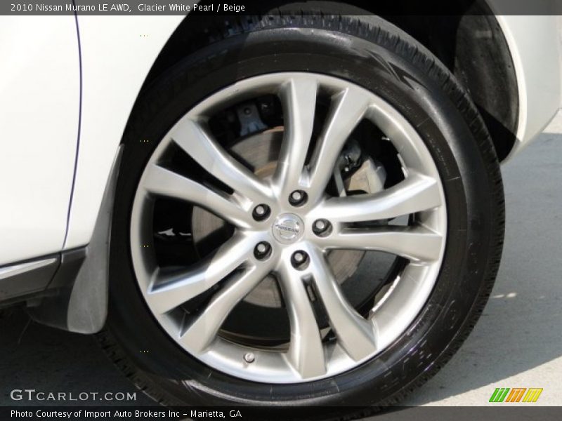 Glacier White Pearl / Beige 2010 Nissan Murano LE AWD