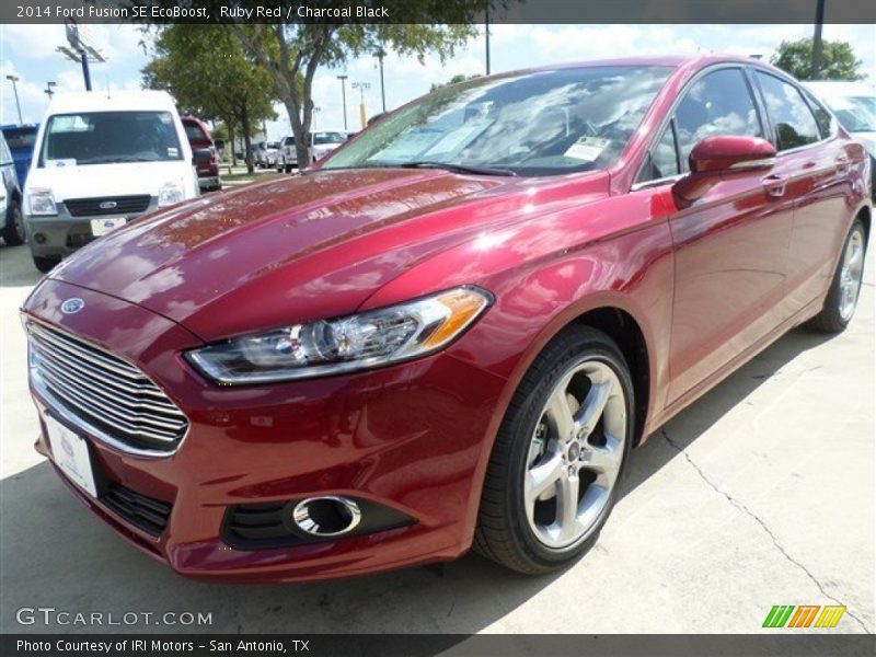 Ruby Red / Charcoal Black 2014 Ford Fusion SE EcoBoost