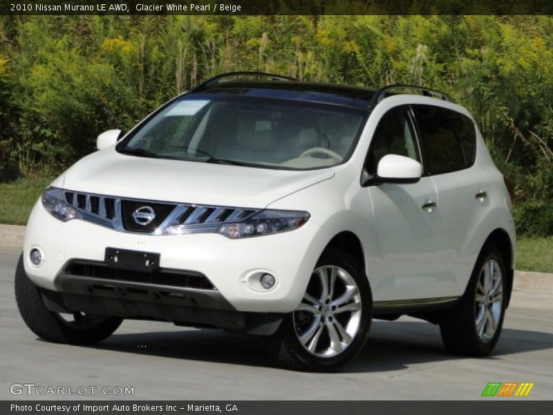 Glacier White Pearl / Beige 2010 Nissan Murano LE AWD