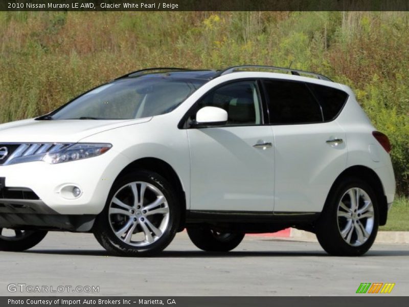 Glacier White Pearl / Beige 2010 Nissan Murano LE AWD