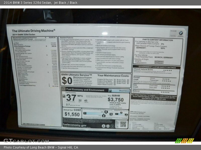 Jet Black / Black 2014 BMW 3 Series 328d Sedan
