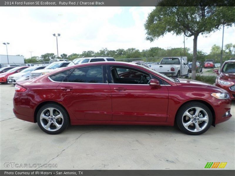 Ruby Red / Charcoal Black 2014 Ford Fusion SE EcoBoost