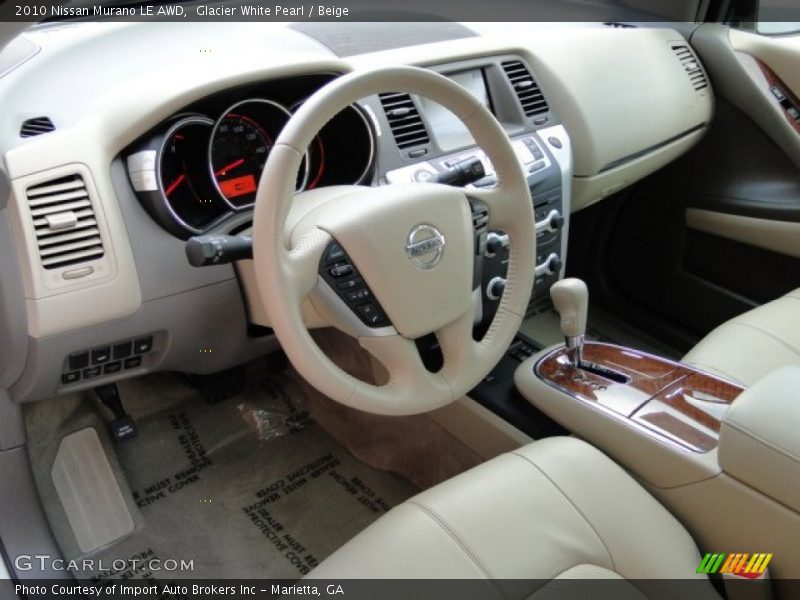 Glacier White Pearl / Beige 2010 Nissan Murano LE AWD