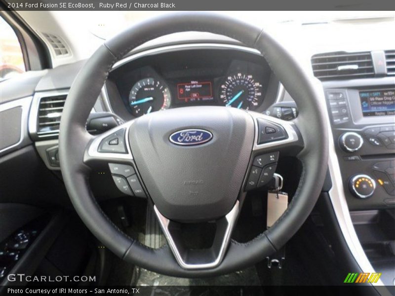 Ruby Red / Charcoal Black 2014 Ford Fusion SE EcoBoost