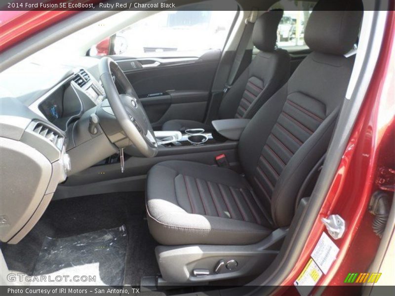 Ruby Red / Charcoal Black 2014 Ford Fusion SE EcoBoost