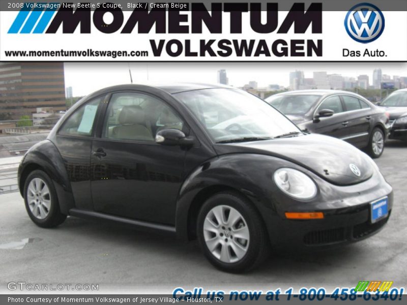 Black / Cream Beige 2008 Volkswagen New Beetle S Coupe