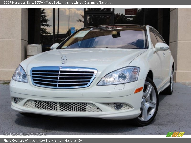 Arctic White / Cashmere/Savanna 2007 Mercedes-Benz S 550 4Matic Sedan