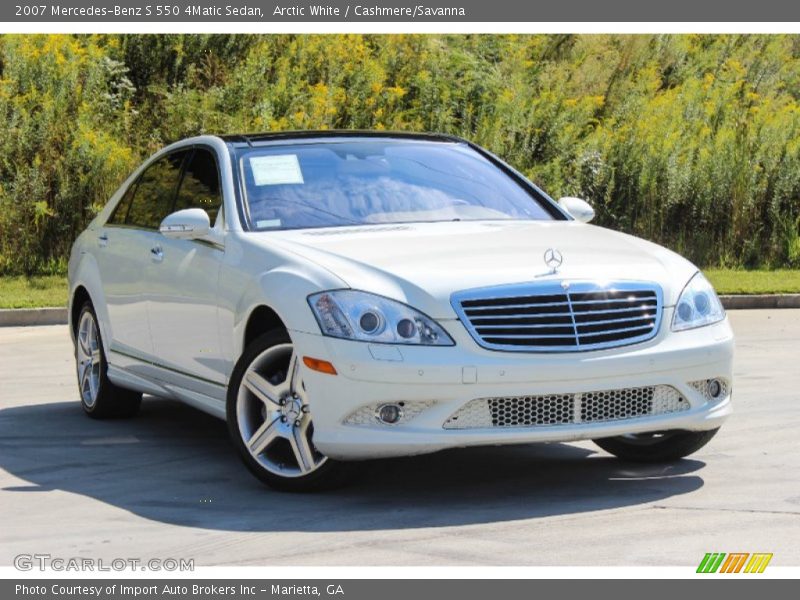 Arctic White / Cashmere/Savanna 2007 Mercedes-Benz S 550 4Matic Sedan