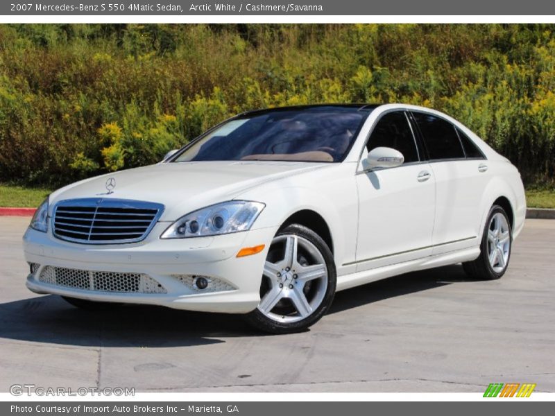 Arctic White / Cashmere/Savanna 2007 Mercedes-Benz S 550 4Matic Sedan