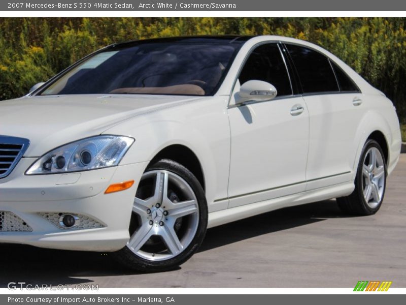 Arctic White / Cashmere/Savanna 2007 Mercedes-Benz S 550 4Matic Sedan