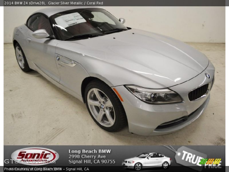 Glacier Silver Metallic / Coral Red 2014 BMW Z4 sDrive28i