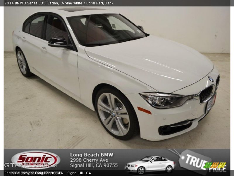Alpine White / Coral Red/Black 2014 BMW 3 Series 335i Sedan