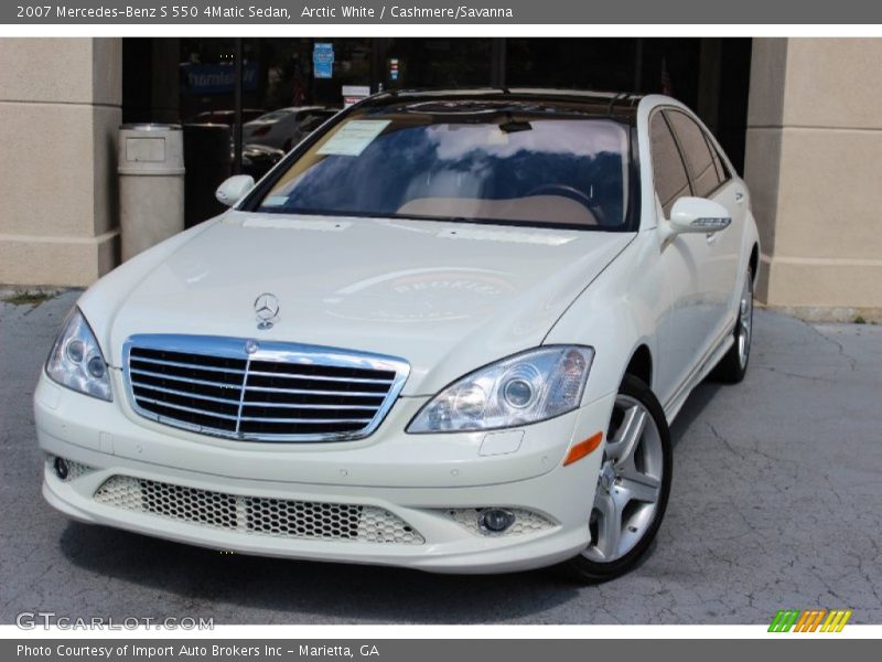 Arctic White / Cashmere/Savanna 2007 Mercedes-Benz S 550 4Matic Sedan