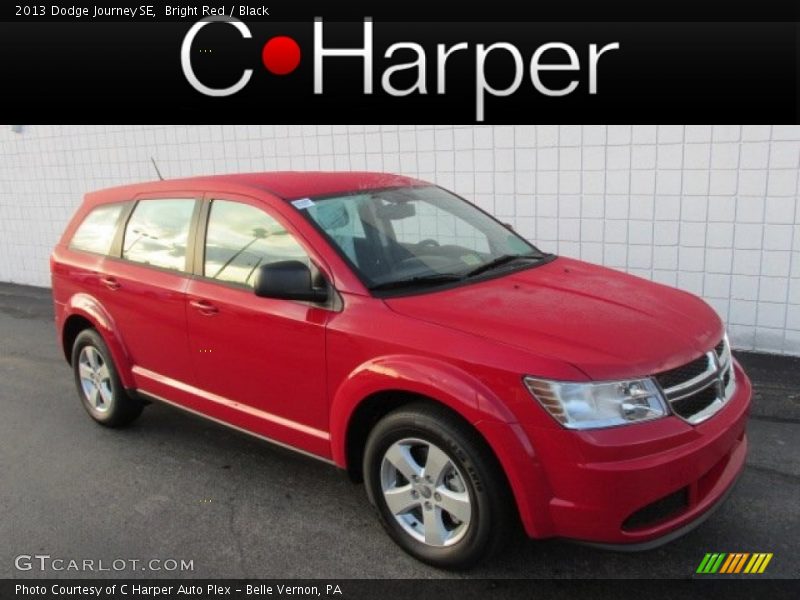 Bright Red / Black 2013 Dodge Journey SE