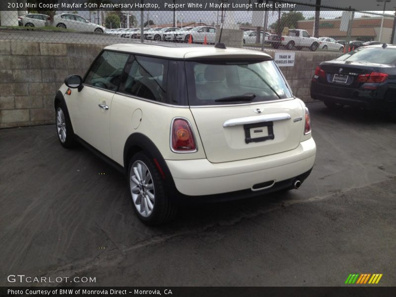 Pepper White / Mayfair Lounge Toffee Leather 2010 Mini Cooper Mayfair 50th Anniversary Hardtop
