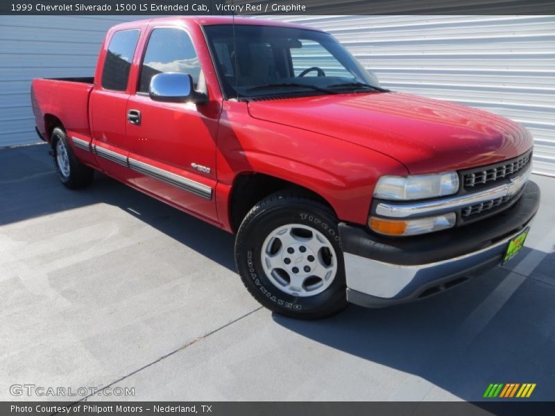 Victory Red / Graphite 1999 Chevrolet Silverado 1500 LS Extended Cab