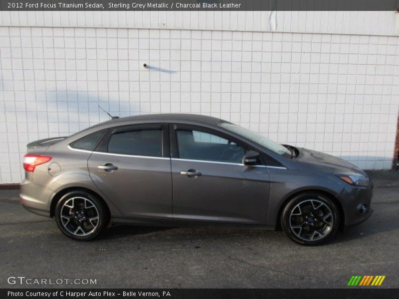 Sterling Grey Metallic / Charcoal Black Leather 2012 Ford Focus Titanium Sedan