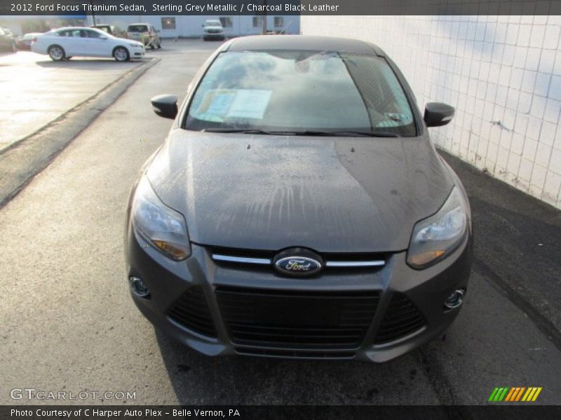 Sterling Grey Metallic / Charcoal Black Leather 2012 Ford Focus Titanium Sedan