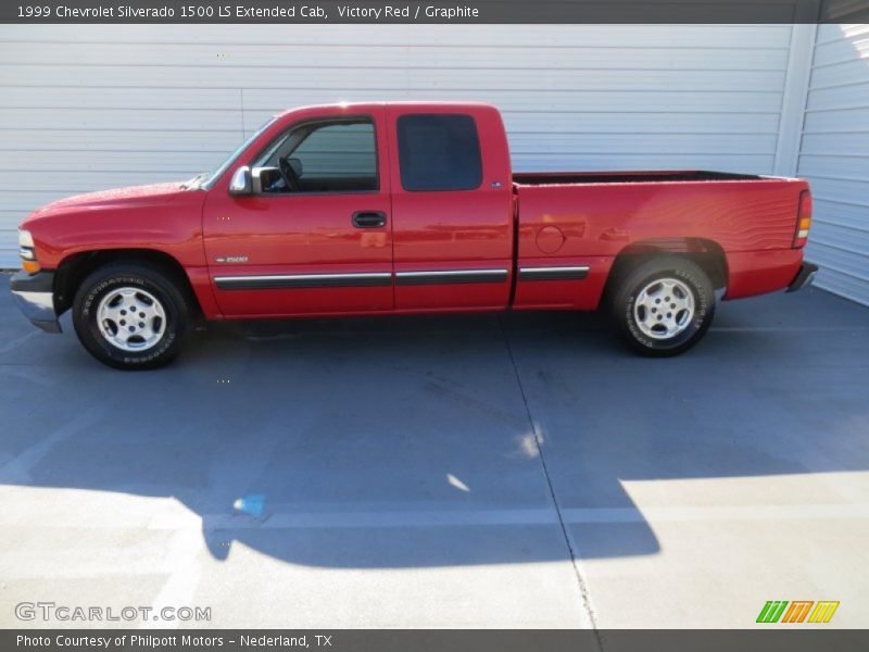 Victory Red / Graphite 1999 Chevrolet Silverado 1500 LS Extended Cab