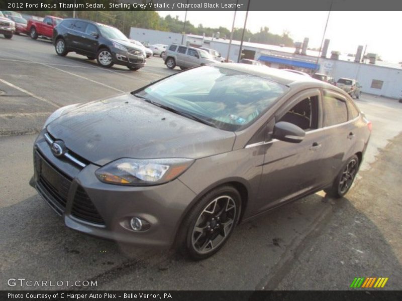 Sterling Grey Metallic / Charcoal Black Leather 2012 Ford Focus Titanium Sedan