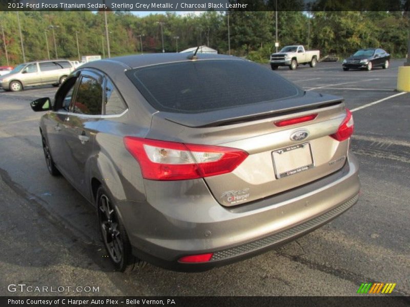 Sterling Grey Metallic / Charcoal Black Leather 2012 Ford Focus Titanium Sedan